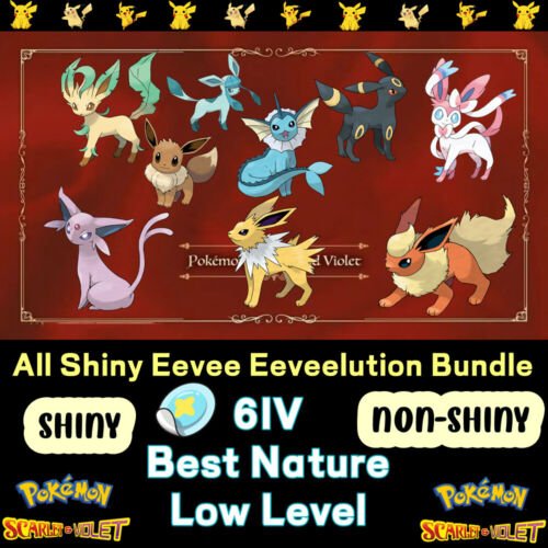 SHINY Eeveelutions 9-pack 6IV / Pokemon Sword & Shield / Eevee