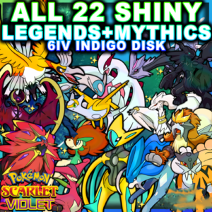 Bundle All 22 Legends & Mythics Shiny - Pokemon Scarlet & Violet Indigo Disk